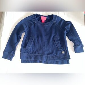 Lilly Pulitzer navy blue mini beach comber sweatshirt, size 2-3